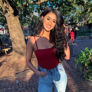 Urban Outfitters Red/Orange Ribbed Body Suit